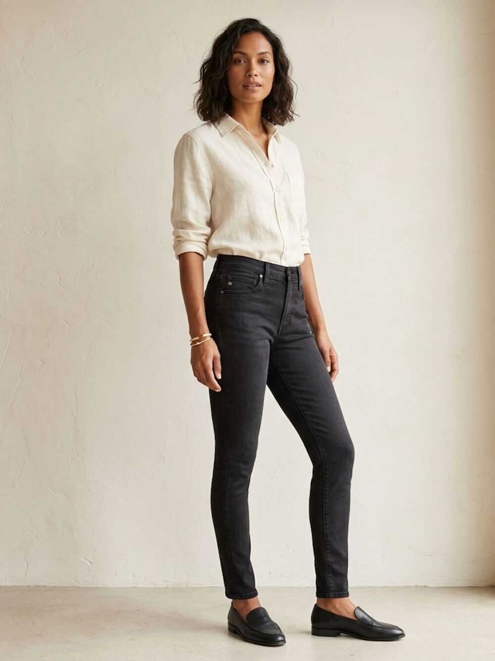 AG Adriano Goldschmied Jeans Womens 29R The Farrah Skinny Highrise Black Stealth